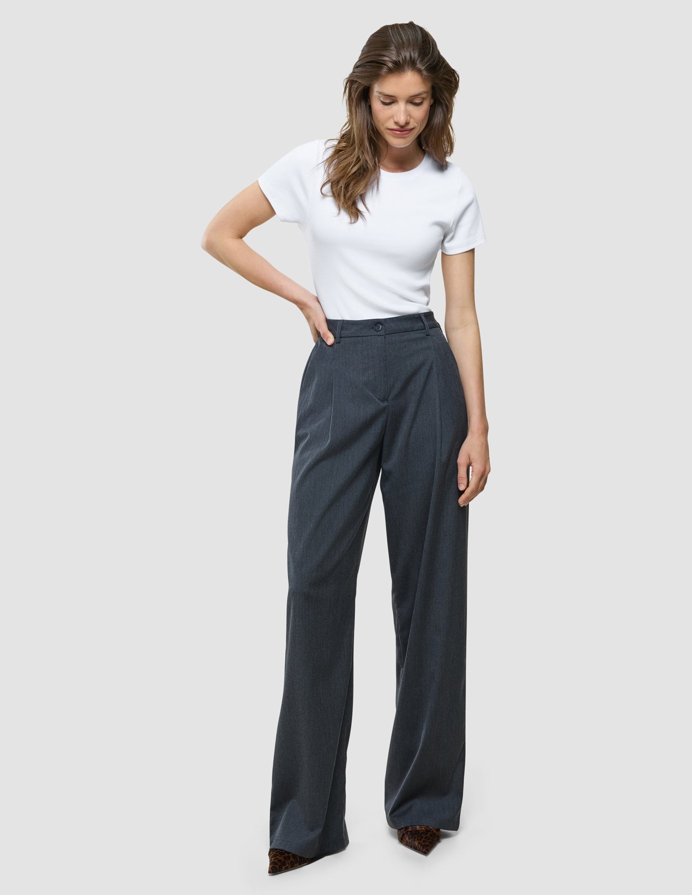 Women's Skye Pants Wide Charcoal Melange